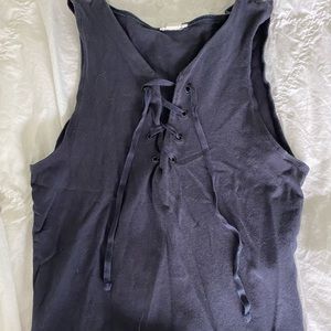 Small Navy blue lace up tank
